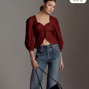 Reformation Elianna Top - Elegant Burgundy Women's Top Size 4